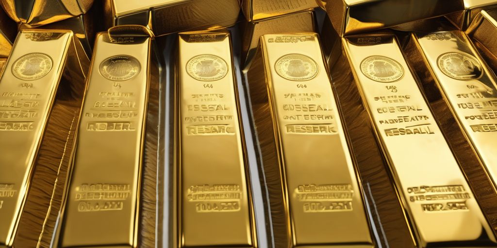 gold bars with Federal Reserve building in the background