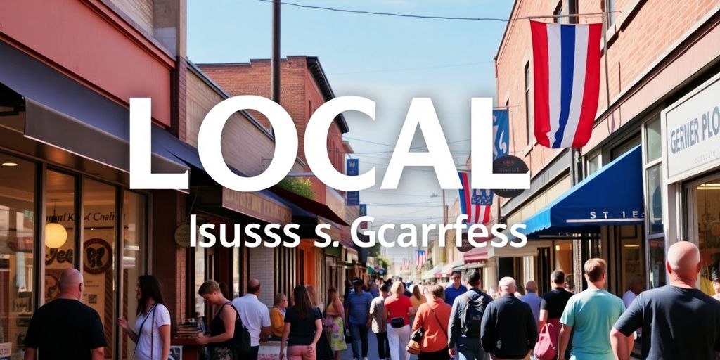 Une rue commerçante animée avec des boutiques et des passants.
