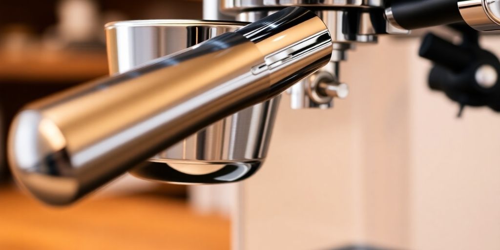 Close-up of Gaggia Evolution's versatile espresso portafilter.