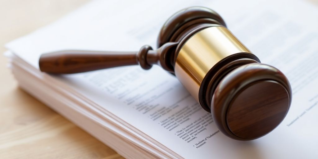 Gavel on financial documents.