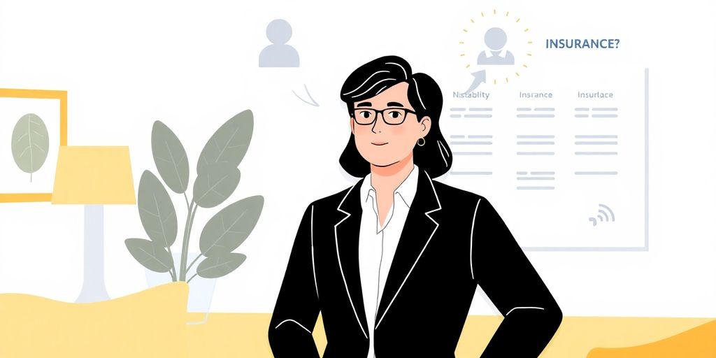 Illustrasjon av person som vurderer uføreforsikring.