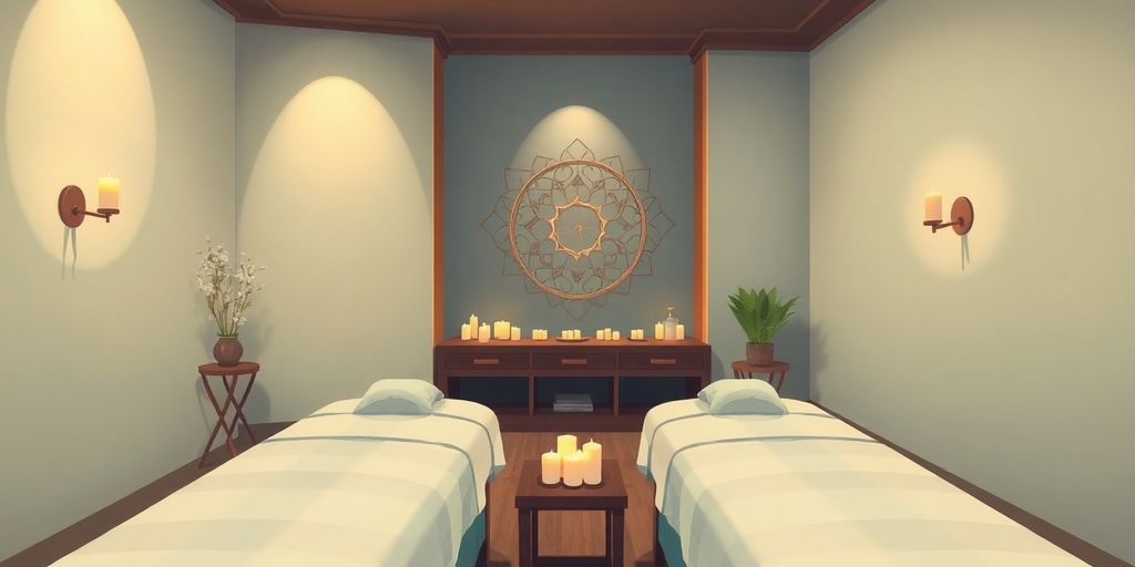 Rahatlatıcı masaj ortamı ve detayları.