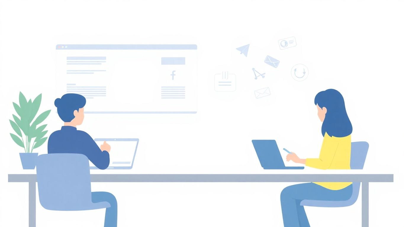 Moderne teknologi i forretningsutvikling med myke farger.