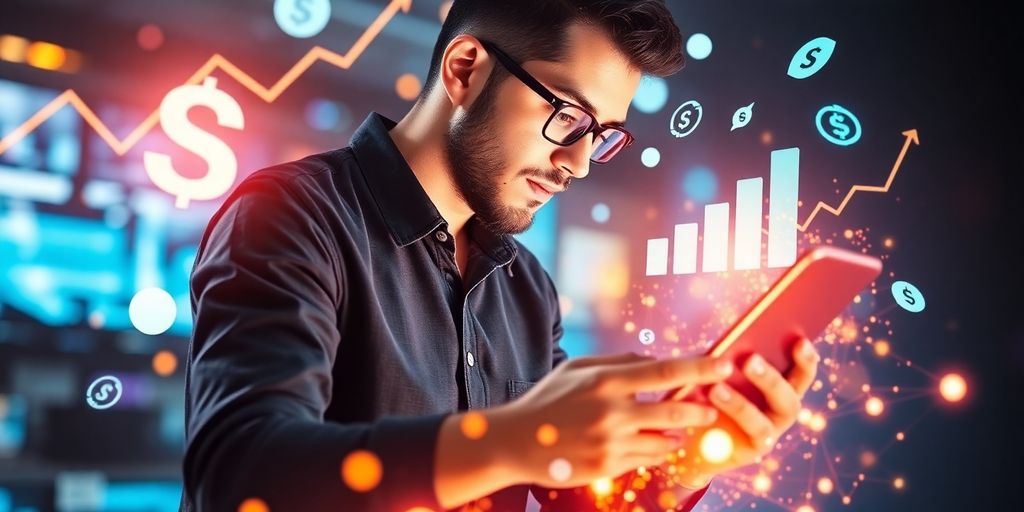 Person earning money online.