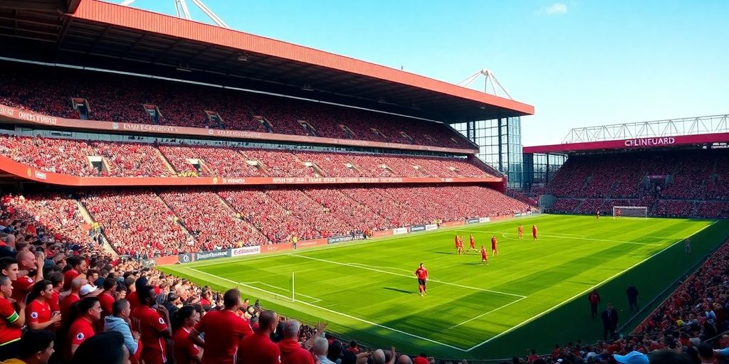 Manchester United's Old Trafford stadium on match day.