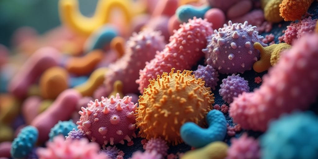 Photograph of diverse gut bacteria illustrating microbiome balance.