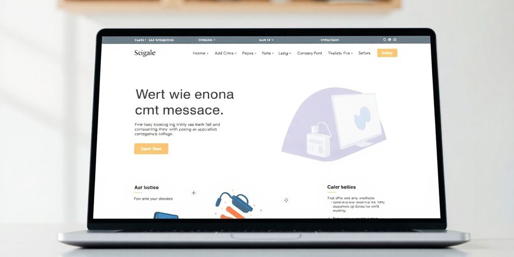 Modern laptop with user-friendly website interface.