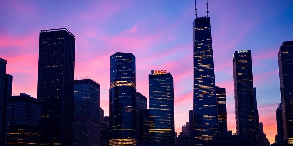 Chicago skyline and buildings