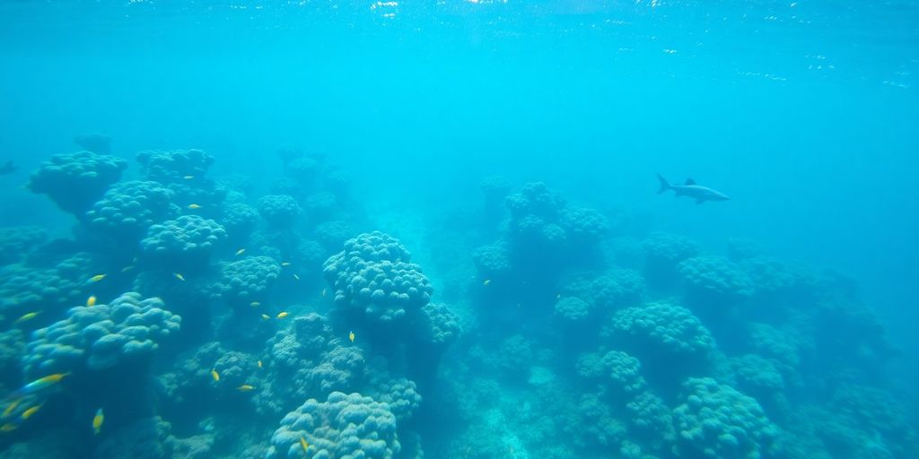 Vibrant coral reef teeming with diverse marine life underwater.