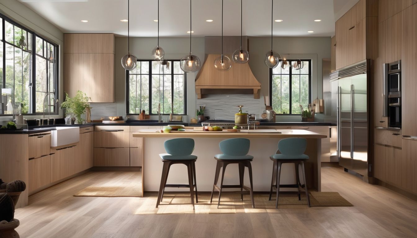 creative pendant lighting in a modern kitchen