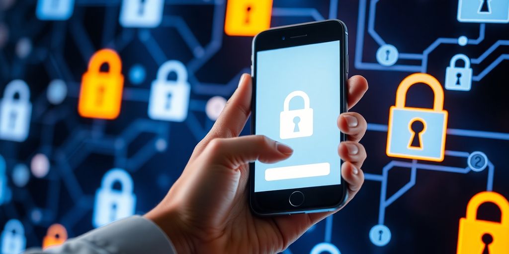 Close-up of smartphone used for secure blockchain payment.