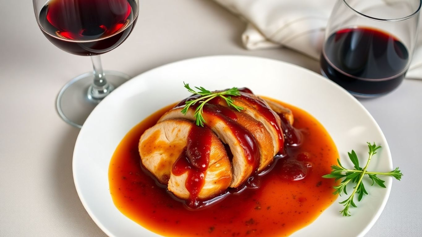 Lombo suíno ao molho de vinho do Porto.