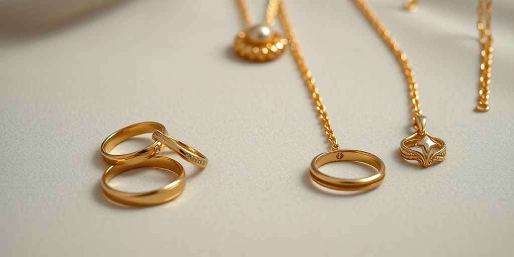 Bijoux en or élégants sur un fond en velours.