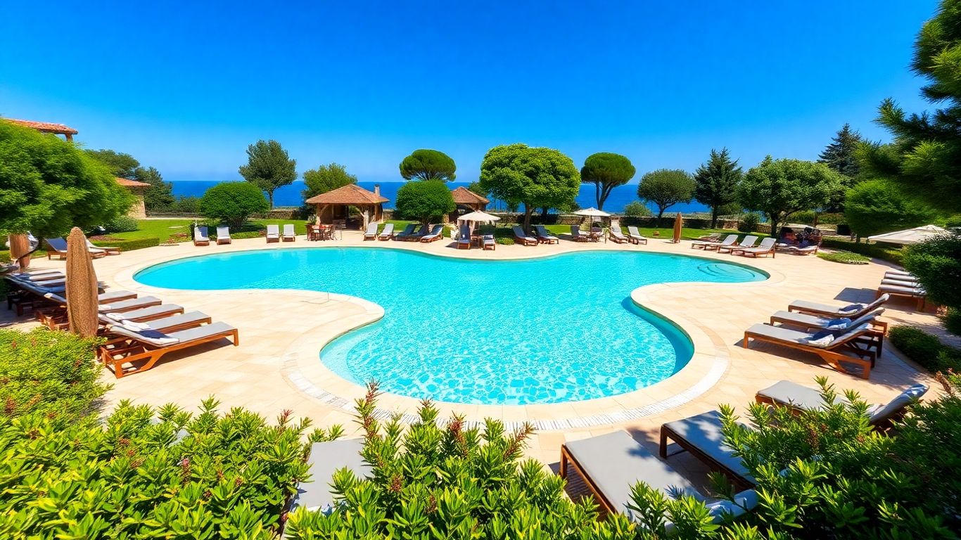 Poolside relaxation at a European adults-only resort.