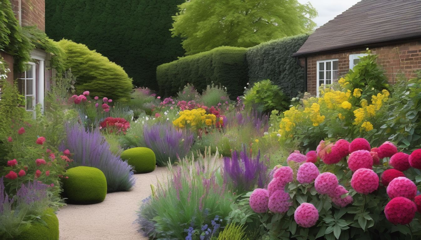 London garden flowers shrubs year-round color