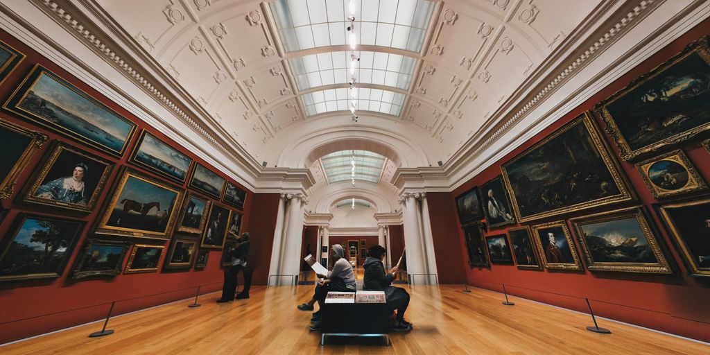 photo of people in museum