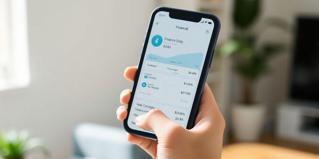 Smartphone displaying stock market app.