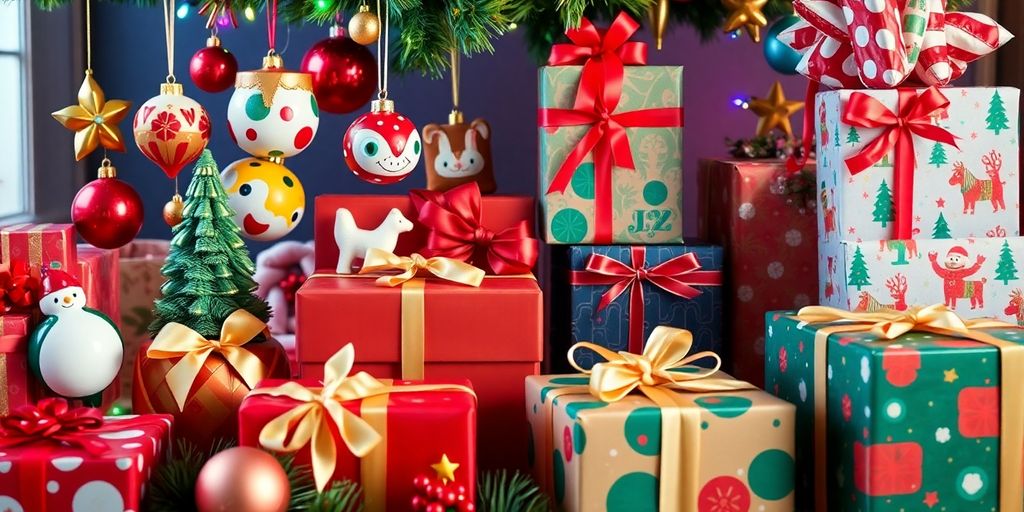 Unique Christmas gifts for adults in a festive setting.