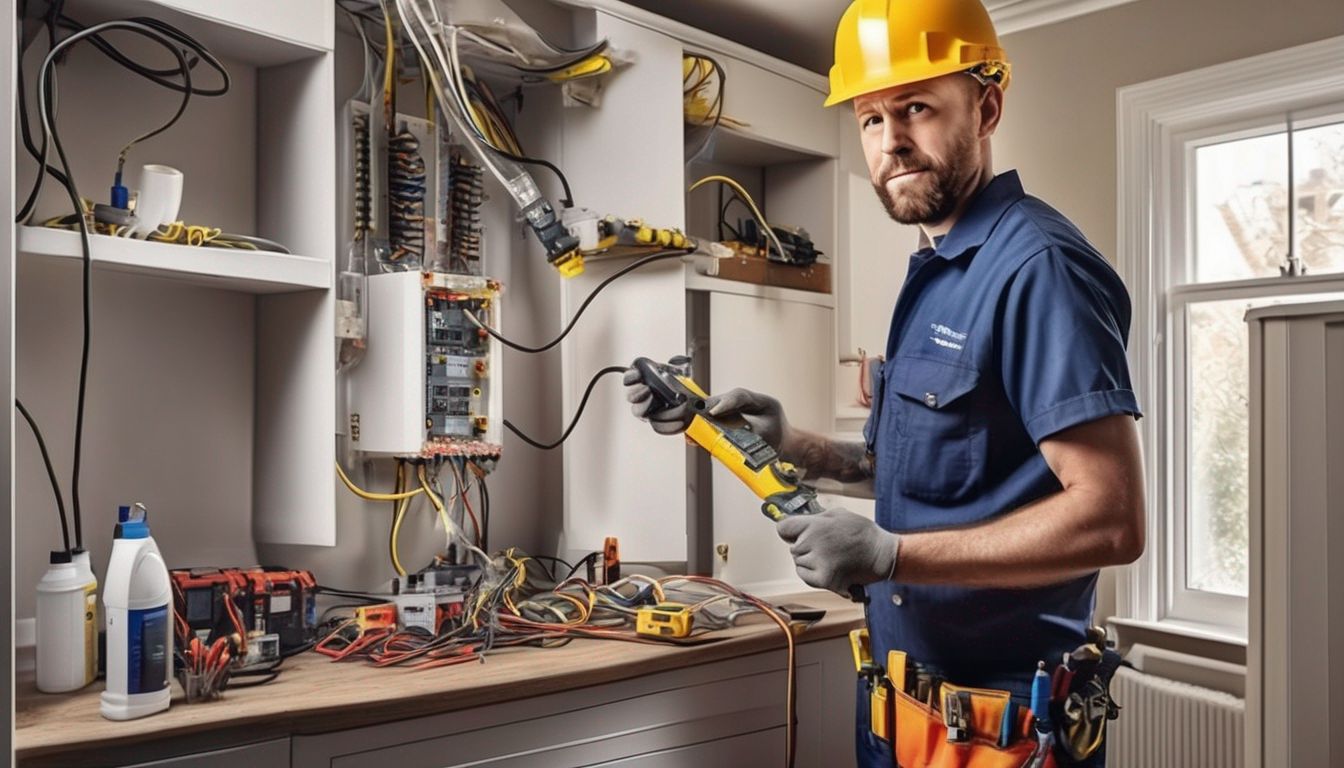 electrician working in a London home