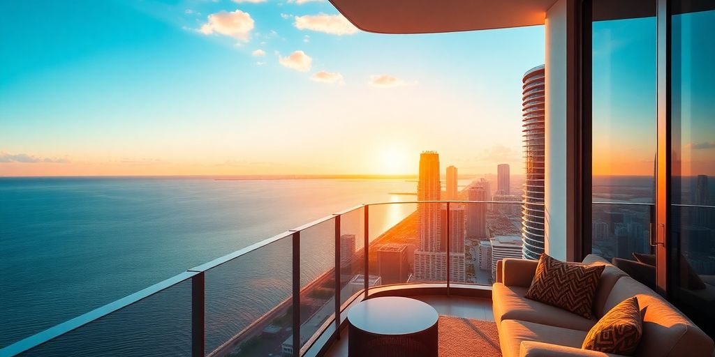 Luxury Miami condo with ocean view.