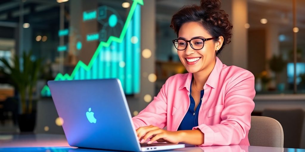 Affiliate marketing success with growing profits.