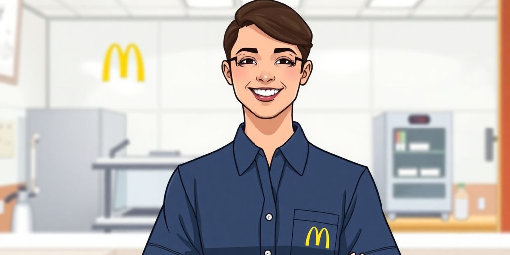 McDonald's assistant manager smiling.