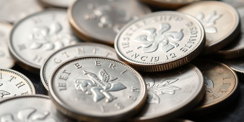 Pièces en argent authentiques et fausses côte à côte.