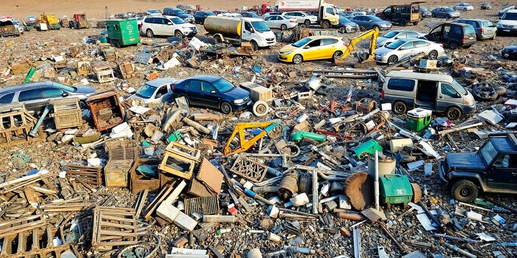 صورة لمستودع سكراب في مكة.