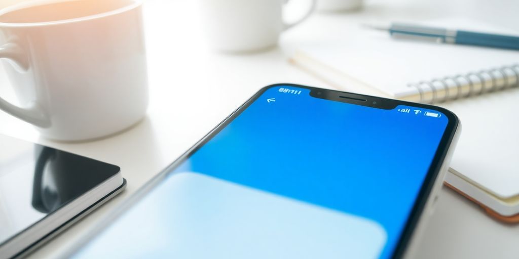 Imagem de smartphone com assistente digital em uso.