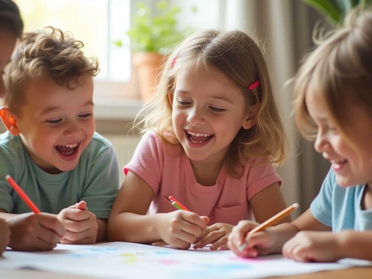 Copii jucându-se și exprimându-și emoțiile.