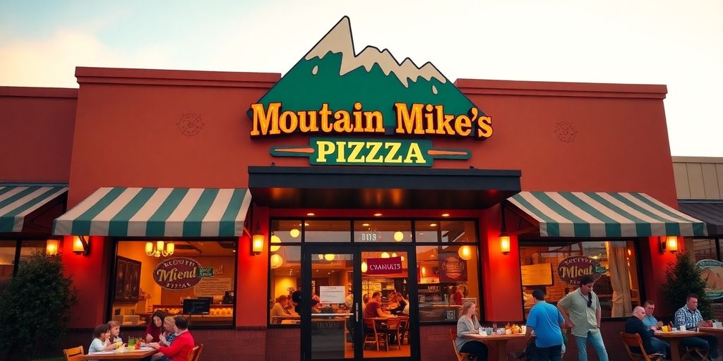 Exterior view of a Mountain Mike's Pizza restaurant.