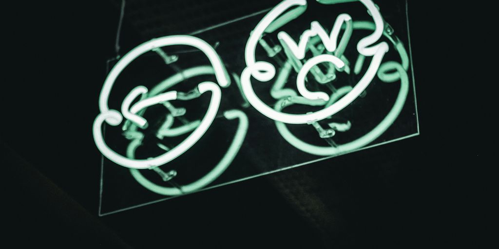 two green LED signs