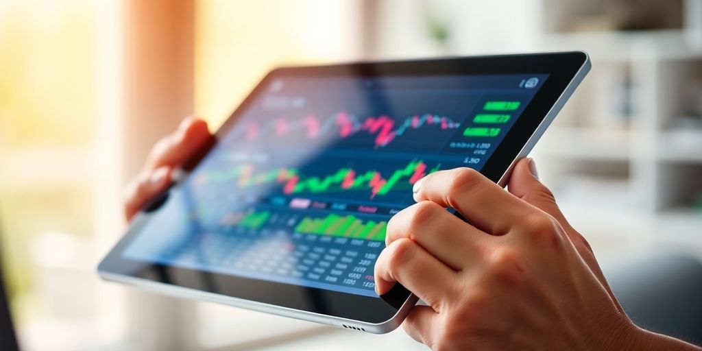 Person using Webull on tablet.