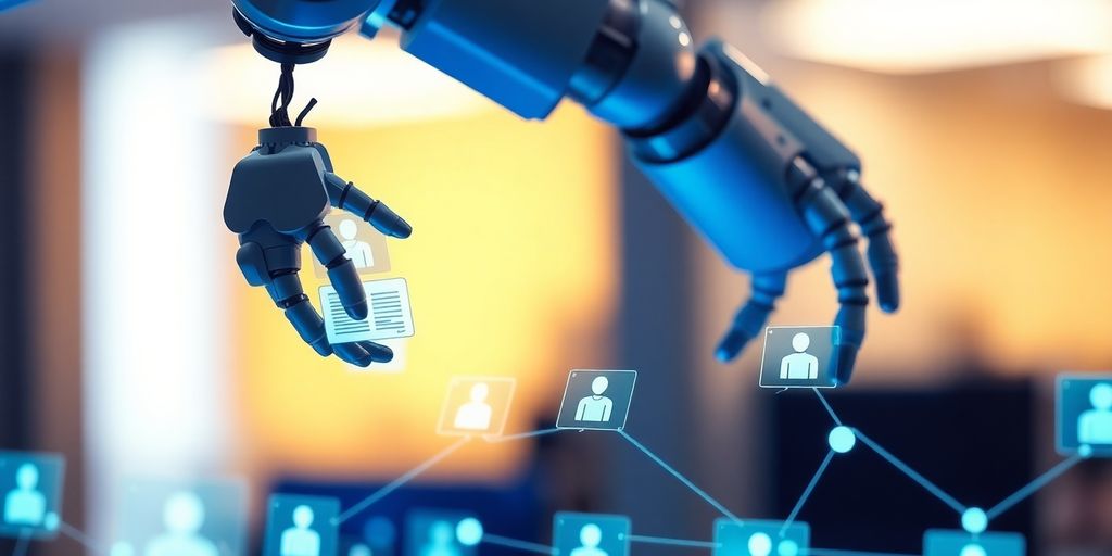 Robotic arm sorting resumes onto digital screens
