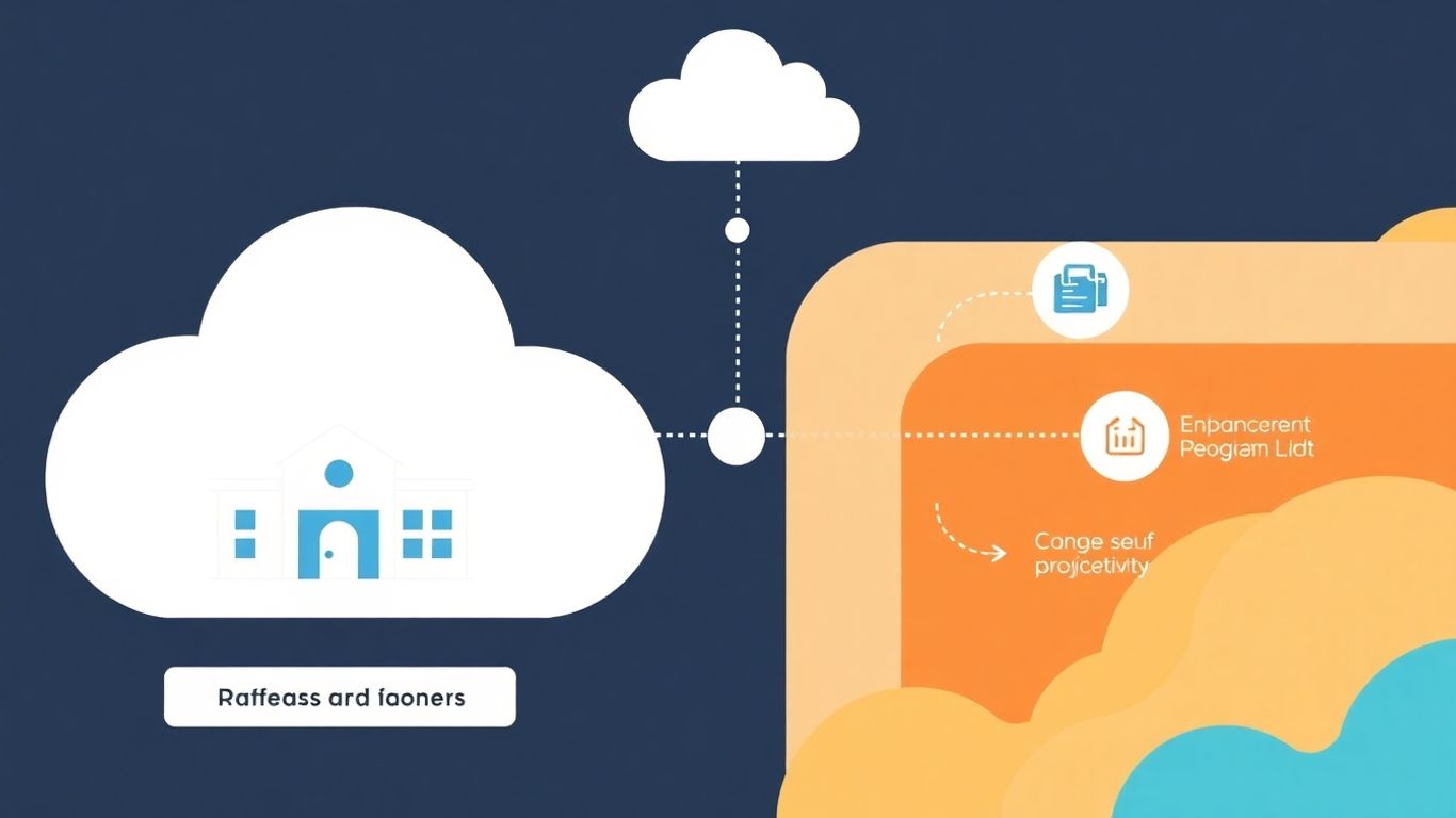 Business and cloud network connection infographic
