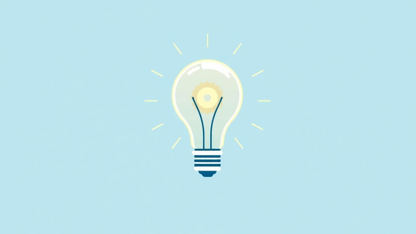 Illustrasjon av lyspære og tannhjul for forretningsidé.