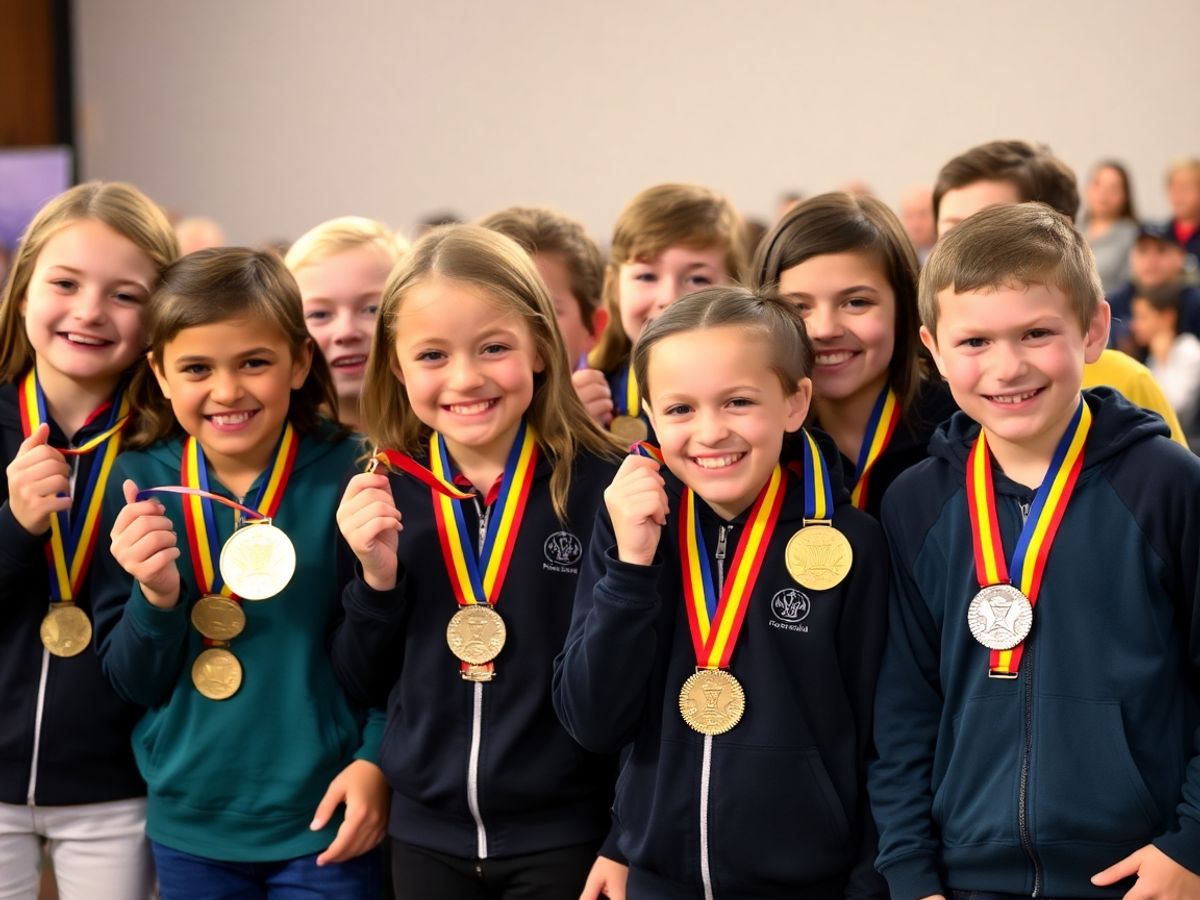 Copii români fericiți cu medalii la olimpiade internaționale.