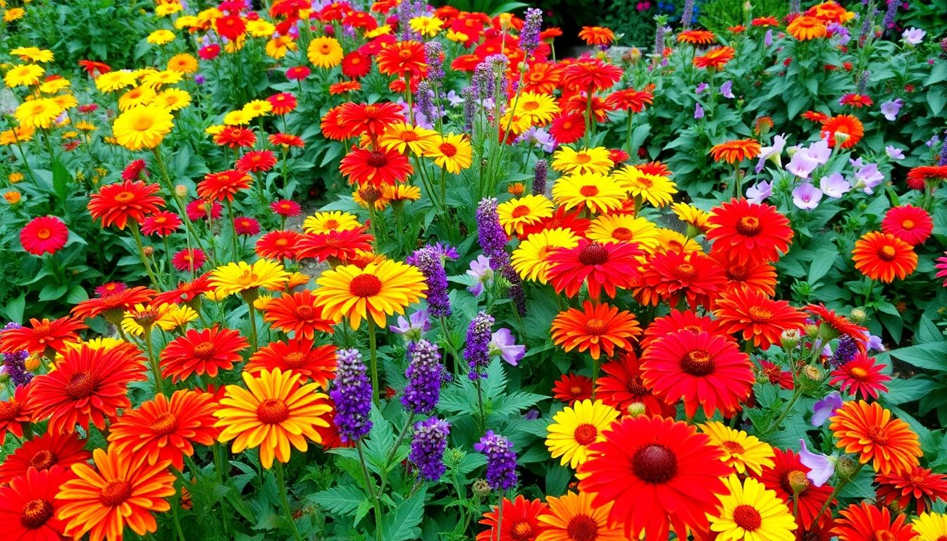 Colourful flowering plants in a lush London garden.
