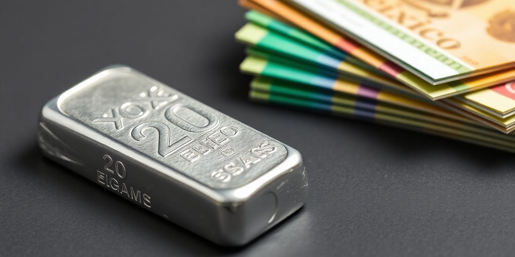 Lingot d'argent brillant de 20 grammes.