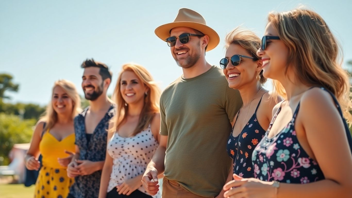 Diverse Australians enjoying outdoor community activities.