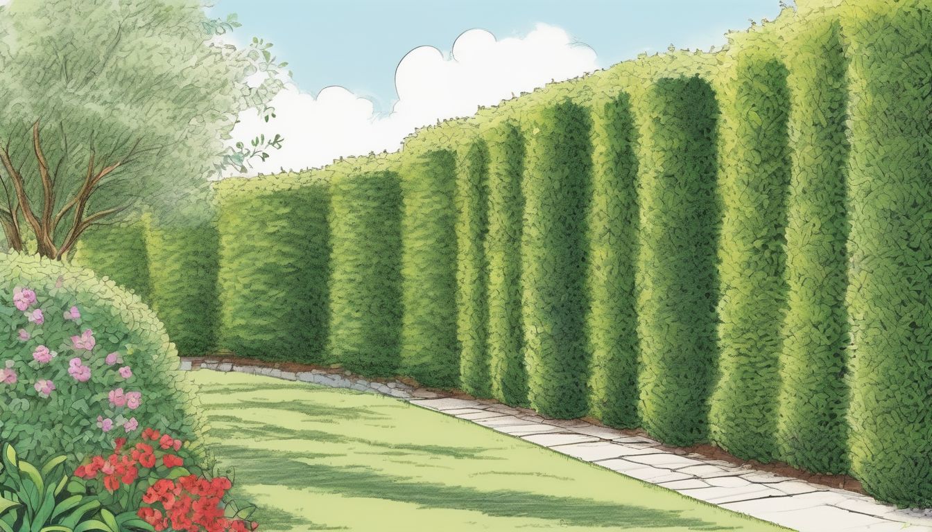 hedge trimming in garden