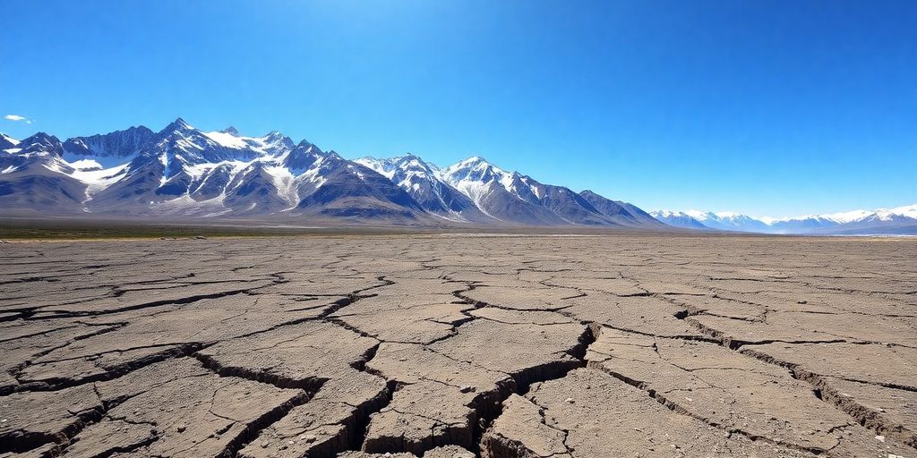 Alaskan landscape with mountains and earthquake fissures.