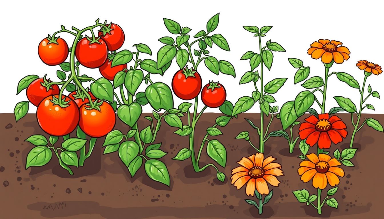 Small garden with companion plants