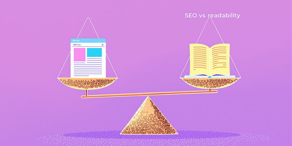 Balanced scale with web page and book imagery.