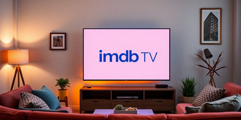 صورة لجهاز تلفاز يعرض شعار IMDb TV