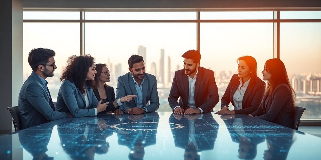 AI HR futuristic office landscape