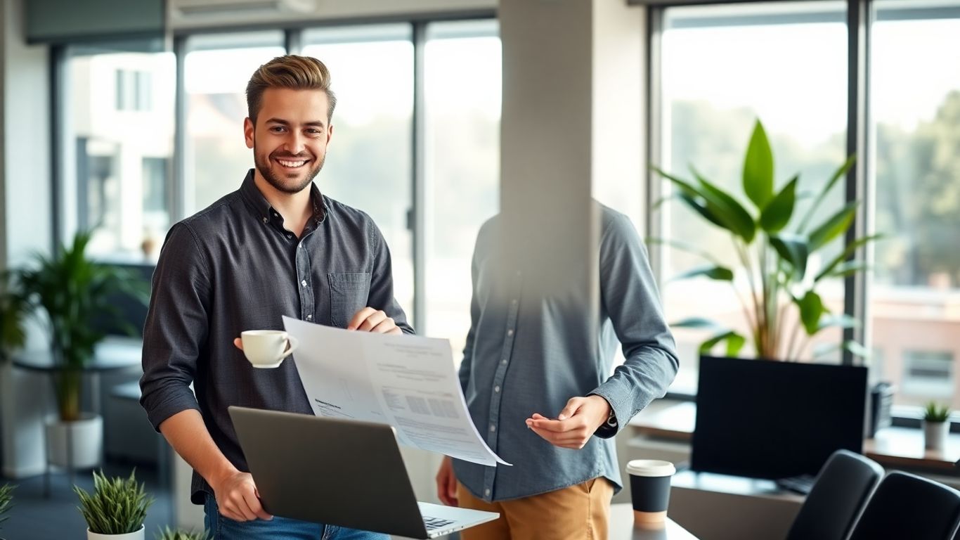 Australian entrepreneur working in a bright modern office