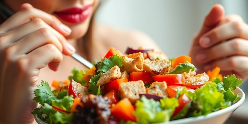 Person eating a healthy meal