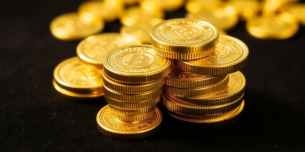 Pièces d'or brillantes sur une surface en velours.