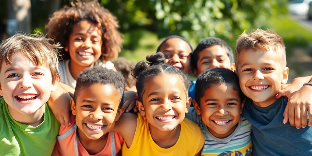 Children smiling, feeling confident and happy.